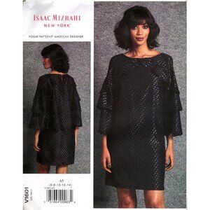 Vogue V1601 Misses 6 to 14 Isaac Mizrahi Designer Dress Uncut Sewing Pattern